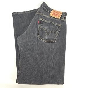 Levi's 514 Jeans Men's 32x31 (34x32) Faded Black Denim Slim‎ Straight Dark Wash